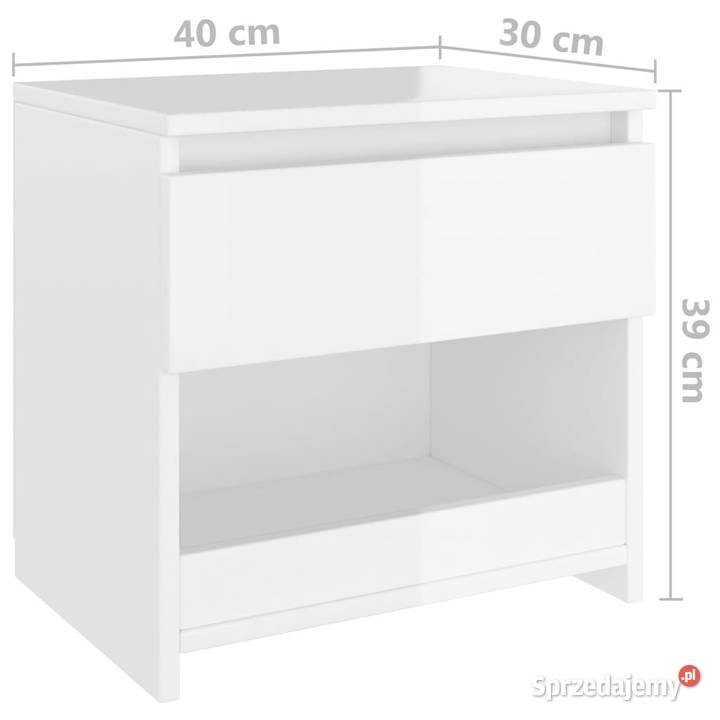 Szafki nocne 2 białe wysoki połysk 40x30x39 Warszawa sprzedam