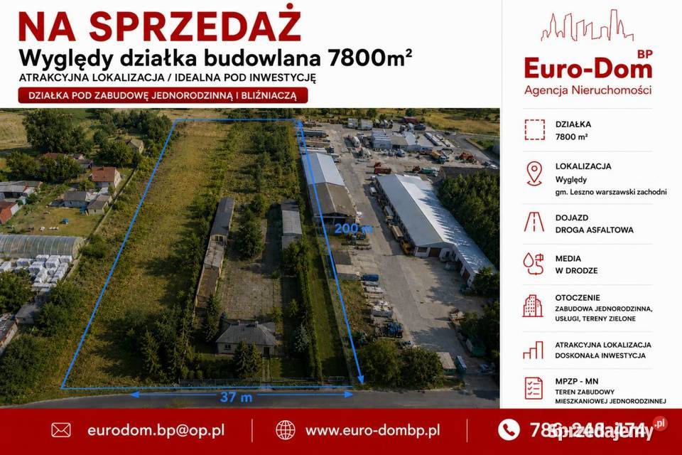 Działka budowlana 7800m2 Wyględy mazowieckie
