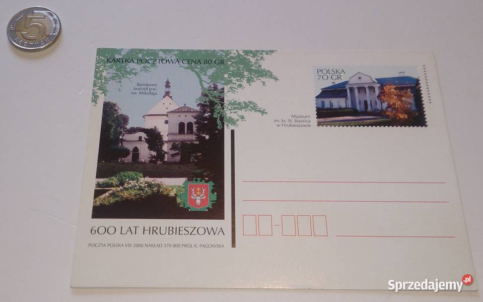 Karta Pocztowa 600 lat Hrubieszowa Kolekcja Czeladź