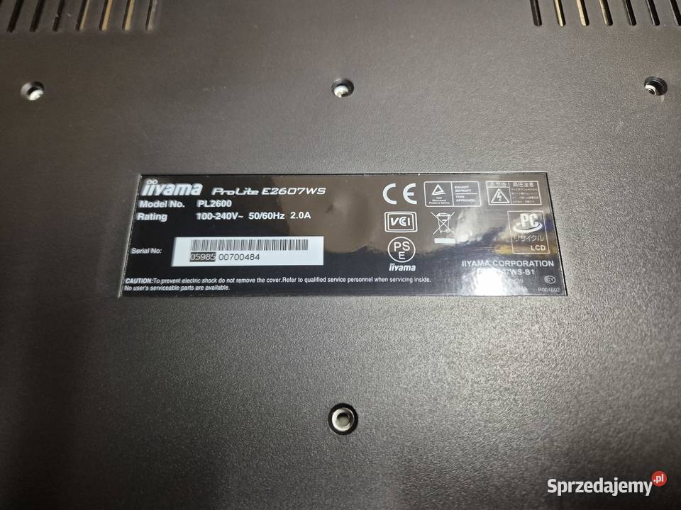 Monitor iiyama pro lite e2607ws 26 w pełni Ruda Śląska