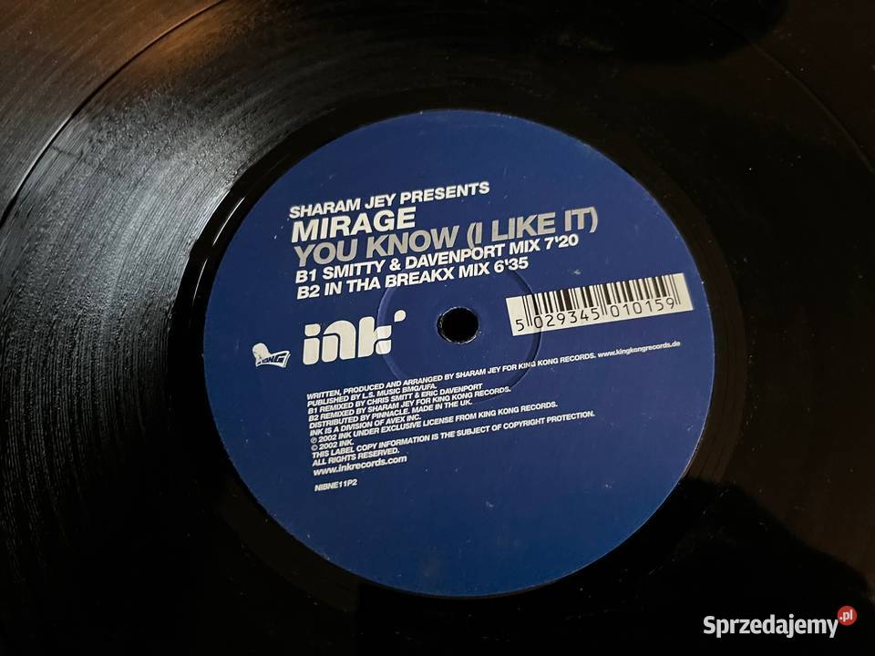 Sharam Jey presents Mirage You Know I Like It sprzedam