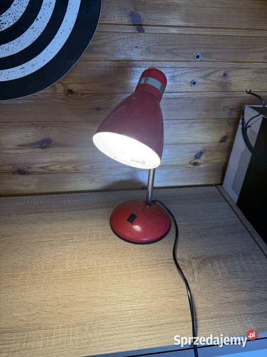 Czerwona lampka biurkowa lampa nocna E27 Lampki biurkowe Oświetlenie Łódź
