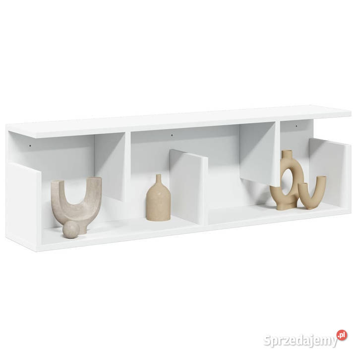 Półka ścienna 100x20x30 biała materiał Warszawa