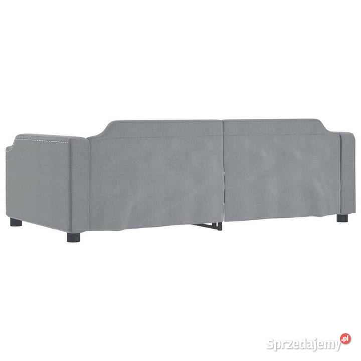 Sofa z funkcją spania jasnoszara obita tkaniną Warszawa