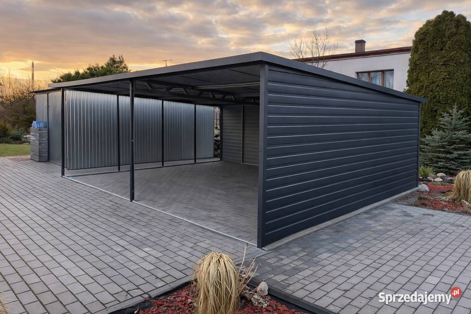 Wiata Blaszana Carport 6x6 Ciemny Grafit MAT  PREMIUM CAŁA POLSKA