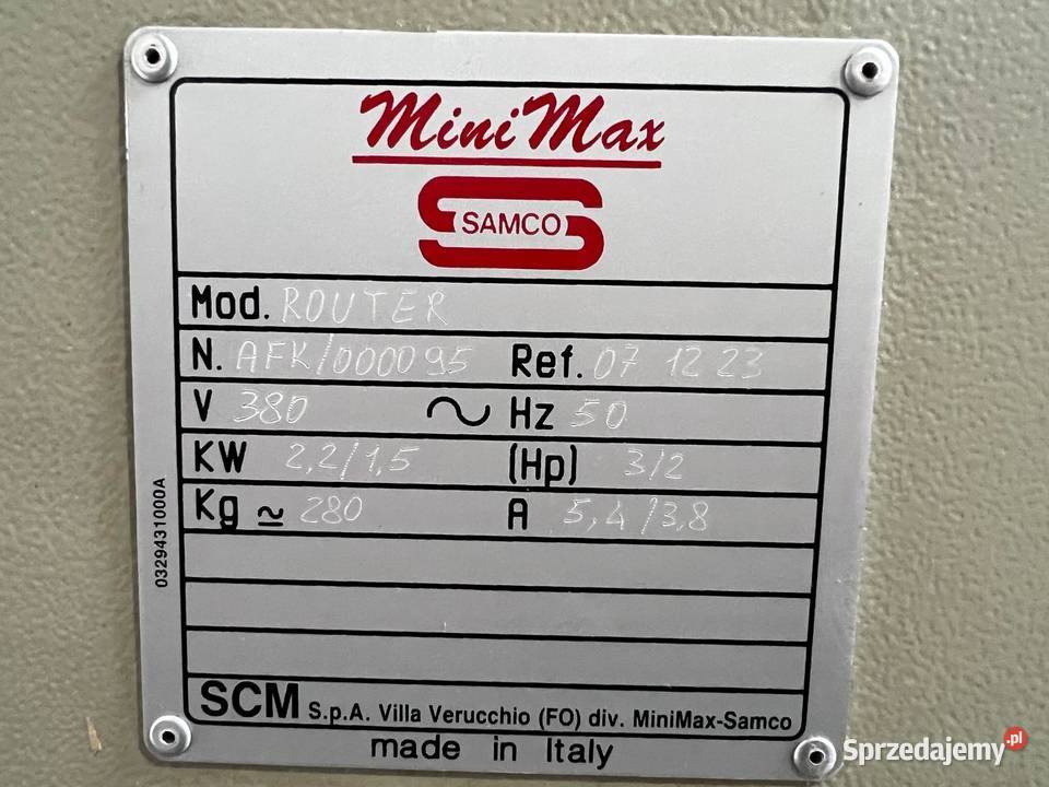 Frezarka górnowrzecionowa Minimax Router 600 Juszczyn