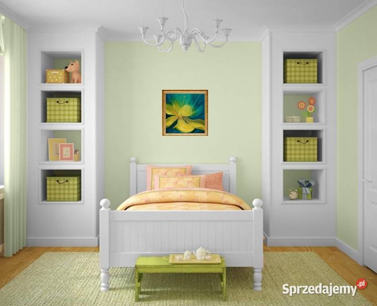 Obraz olejny Żółty kwiat Abstrakcja Wyposażenie wnętrz Lublin