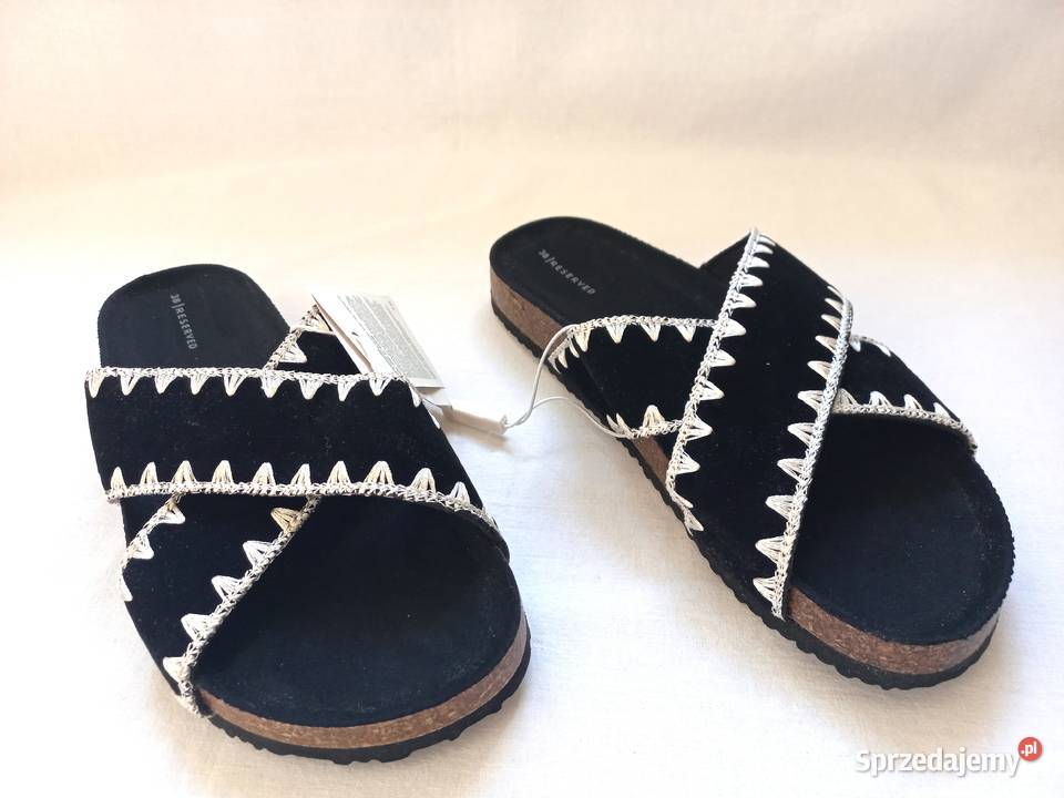 Klapki czarne Buty białe r 38 damskie BOHO Białystok
