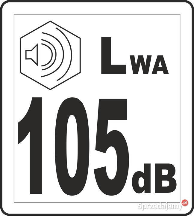 Naklejka LWA 105 oznaczenie poziomu mocy