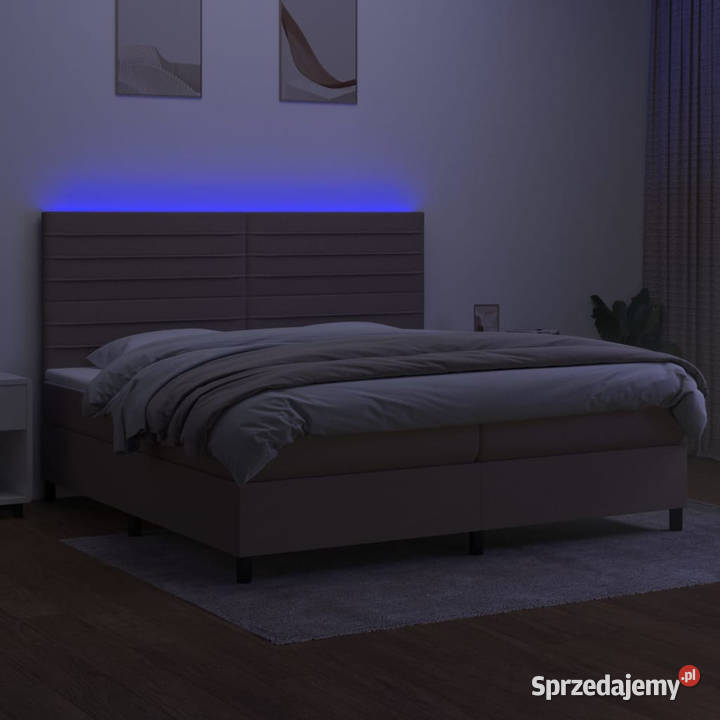 Łóżko kontynentalne z materacem taupe tkanina 128cm Warszawa sprzedam