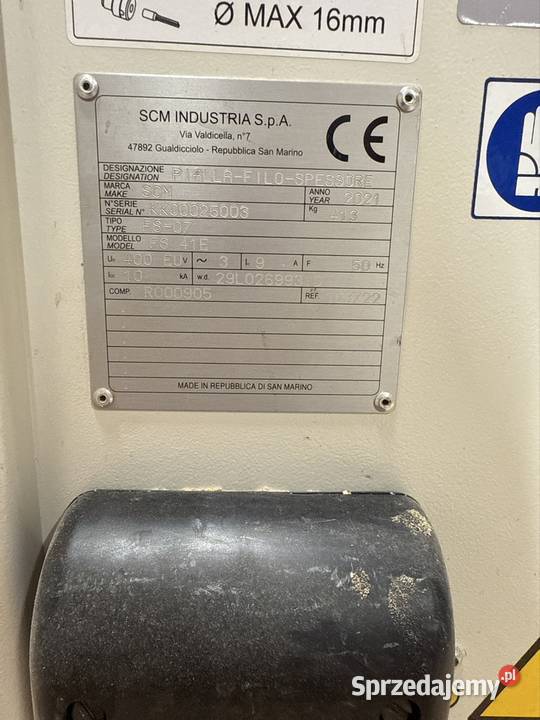 Wyrówniarko grubościówka scm minimax fs41e Lubcza sprzedam