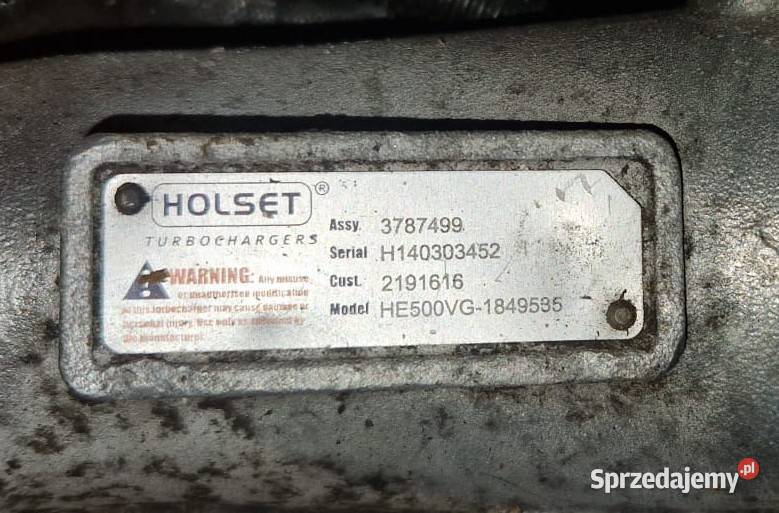 TURBOSPREZARKA SCANIA 3787499 TURBINA HOLSET VTG ciężarowe Zawichost