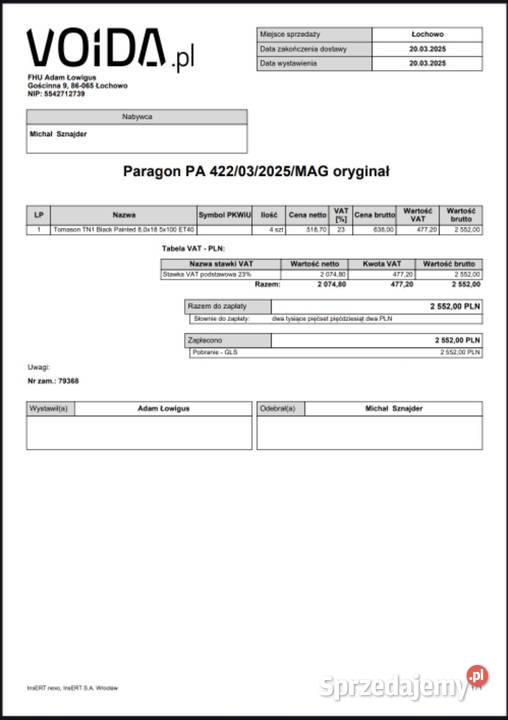 Alufelgi 5x100 R18 Wola Komborska