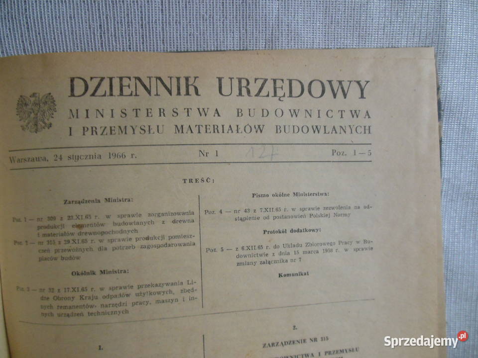 Dziennik urzędowy minidterstwa budownnictwa 1966 Kielce