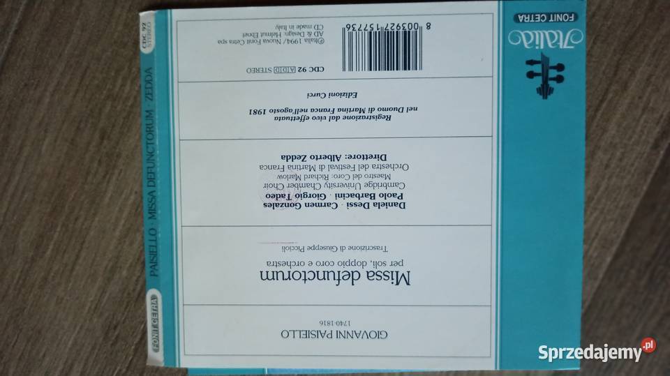 G Paisiello Missa Defunctorum CD małopolskie Kraków