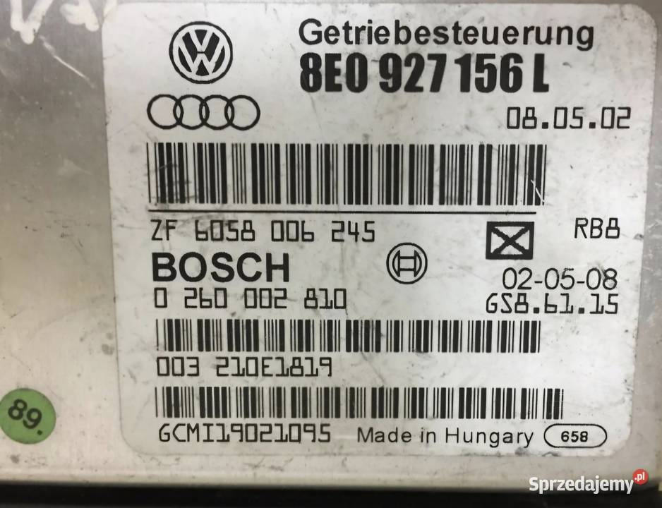 MODUŁ STEROWNIK SKRZYNI AUTOMAT AUDI A4 B6 25 Działoszyce