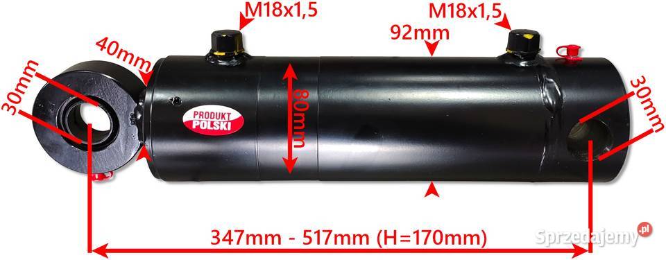 Siłownik Hydrauliczny Cylinder TUZA 80x40 SKOK kujawsko-pomorskie Solec Kujawski
