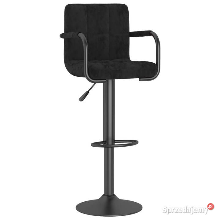Stołki barowe 2 czarne obite aksamitem WM334656 mazowieckie Warszawa