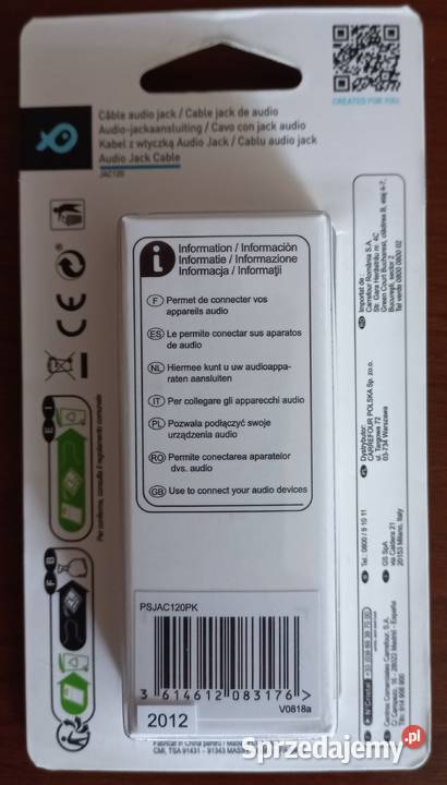 POSS Audio Jack Cable JAC 120 minijack stereo Pozostałe Elbląg