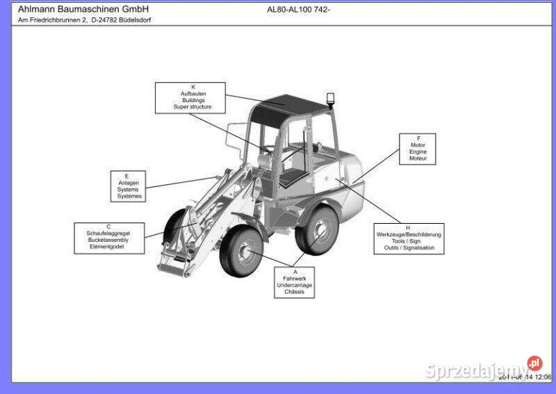 AHLMANN AL 100turbo AL 80 katalog czesci naprawa