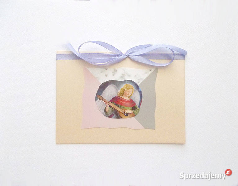 pastelowa kartka z aniołkiem aniołek kartka