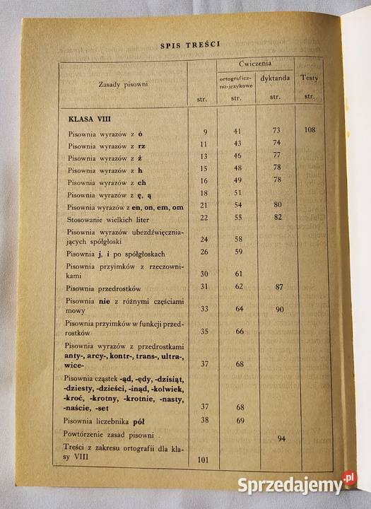 Książka do nauczania ortografii 8 Franciszek Hajnówka