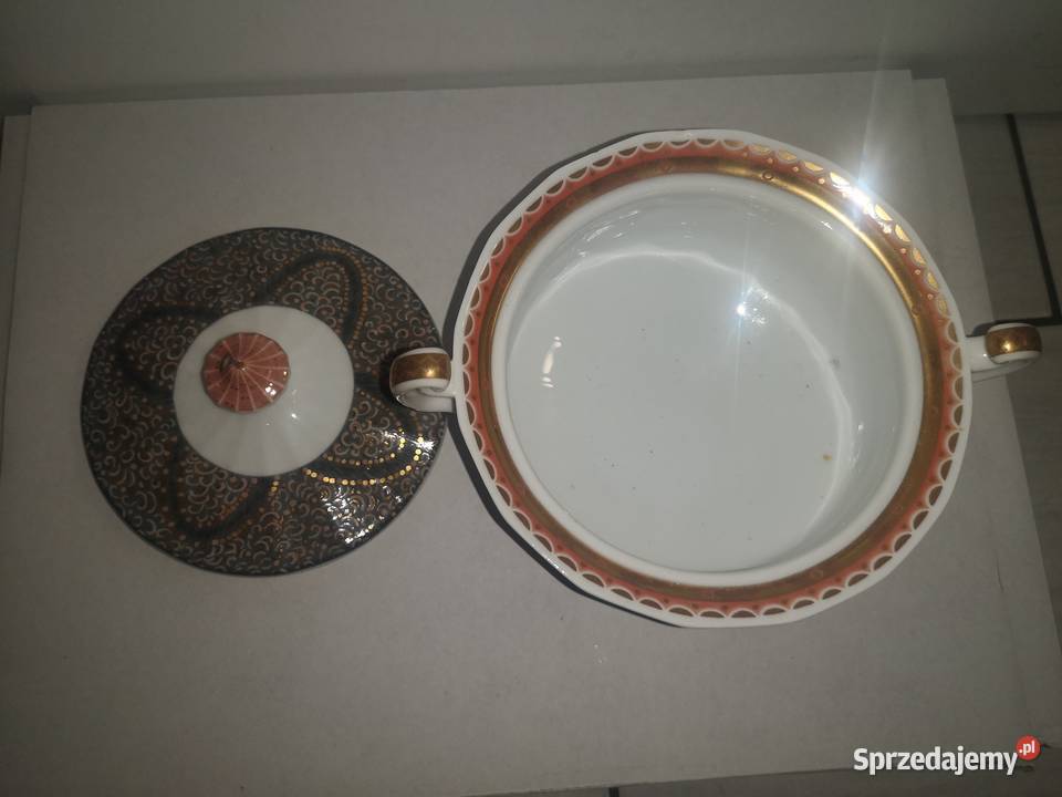Cukiernica Royal Copenhagen z sygnaturą Porcelana i szkło Aleksandrów Łódzki