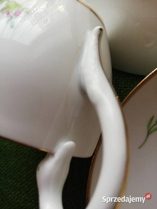 Filiżanki łabędzia szyja porcelana Miśnia Gorlice