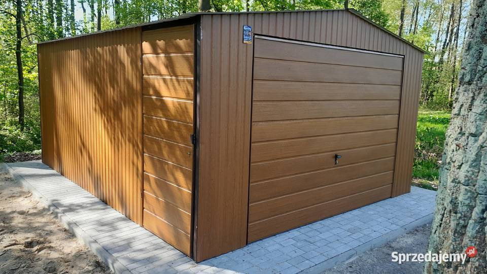 garaż blaszany 4x5 złoty dąb dwuspadowy