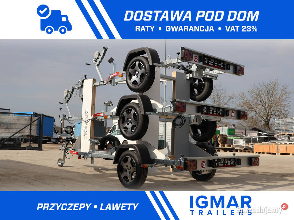 Przyczepa do łodzi TEMARED B400 z oświetleniem Burtowe i plandeki wielkopolskie
