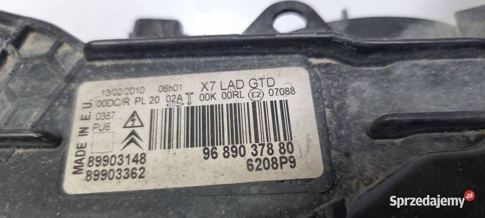LAMPA LEWA PRZÓD CITROEN C5 9689037880 Pozostałe kujawsko-pomorskie Lipno
