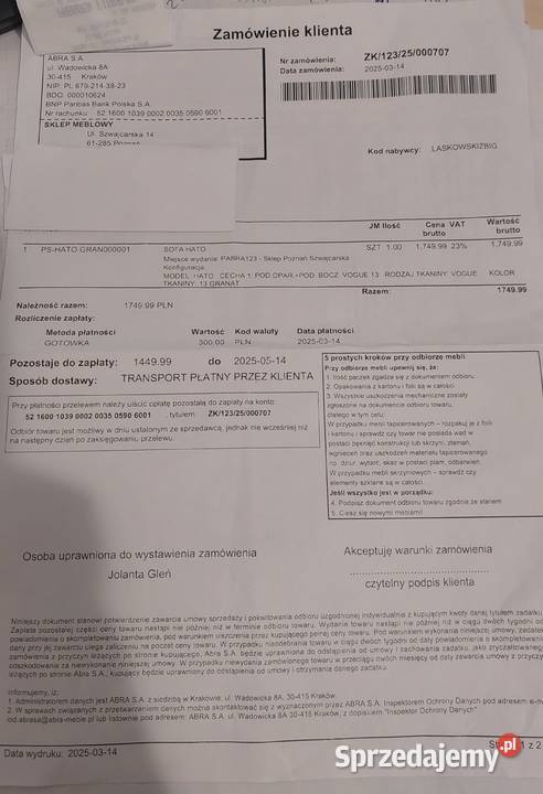 Sofa Hato rozkładana z pojemnikiem na pościel Poznań sprzedam