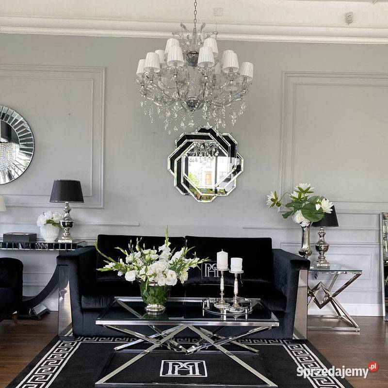 Żyrandol glamour srebrna lampa wisząca z Lampy wiszące Warszawa sprzedam