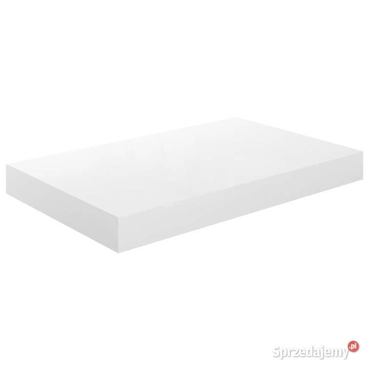 Półki ścienne 2 białe wysoki połysk 40x23x38 MDF Warszawa