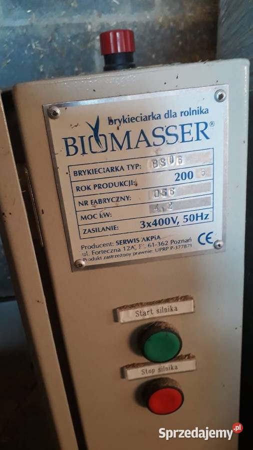 Brykieciarka do slomy Biomasser nieuszkodzony wielkopolskie Środa Wielkopolska