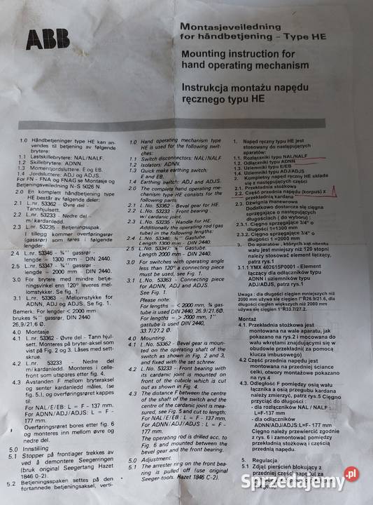 Część przednia HE z wałkiem Kardana ABB Dąbrowa Górnicza