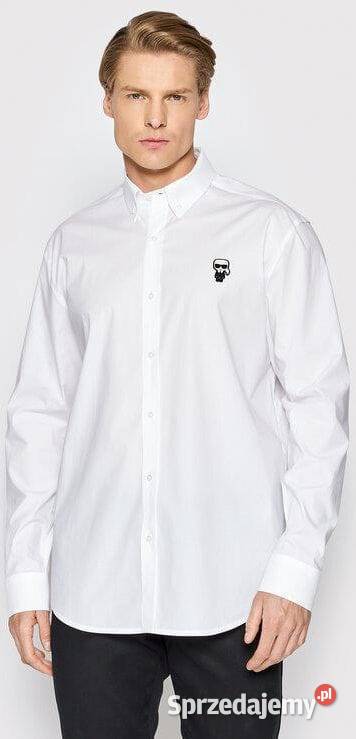 Koszula męska Karl Lagerfeld kolor biały rozmiar Białystok