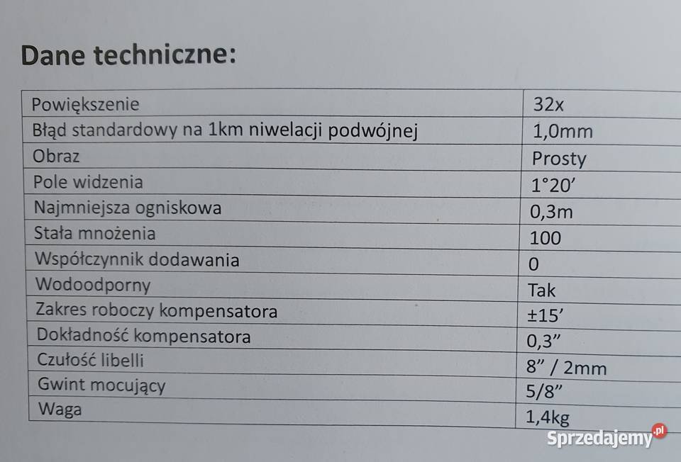 Niwelator optyczny NLC32 powiększenie 32x NOWY Zabrze