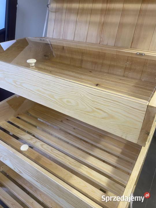 Regał drewniany na pieczywo piekarniczy pleksa Chełmża sprzedam