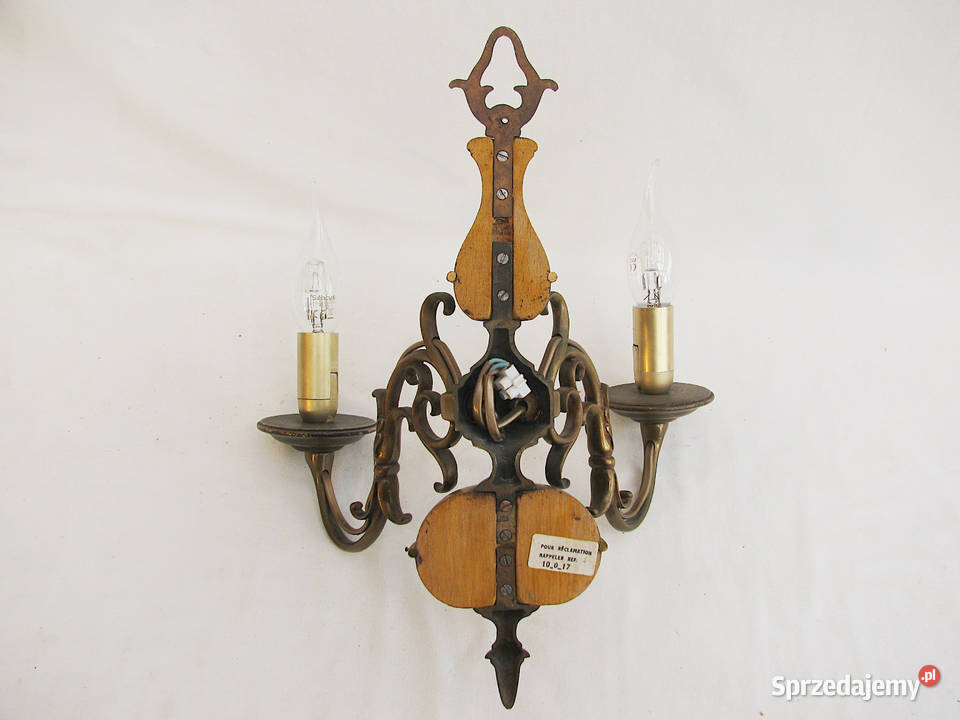 Kinkiet 2 ramienny mosiądz Szczecinek