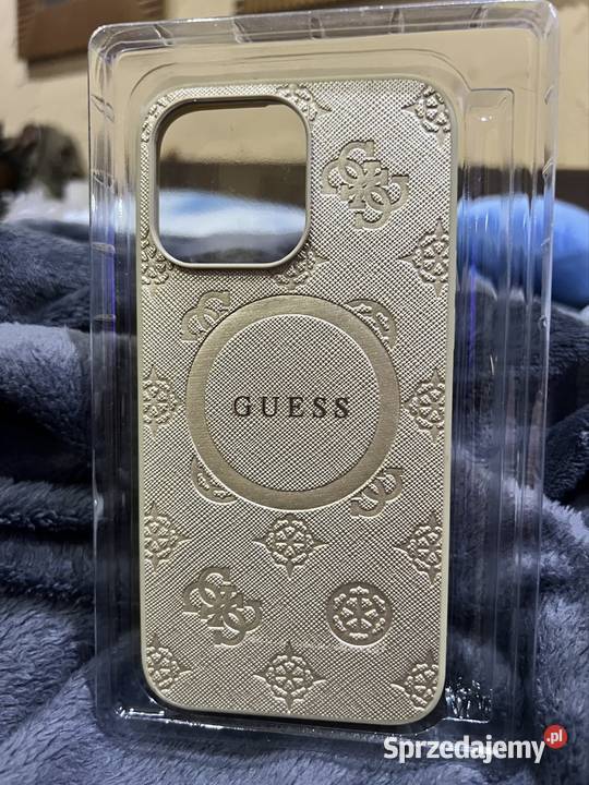 GUESS Etui na iPhone 141312 Pro Złote MagSafe