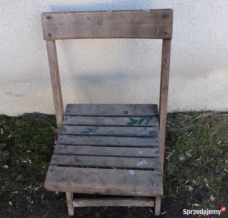 Stare drewniane krzesło składane 226 wielkopolskie Kościan sprzedam