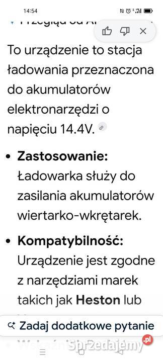 Ładowarka sieciowa do baterii 144V zachodniopomorskie Koszalin sprzedam