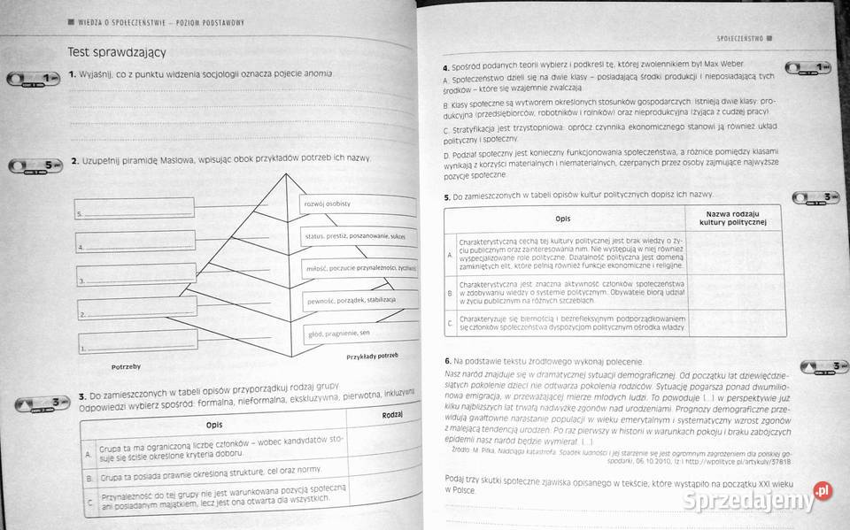 Wiedza o społeczeństwie Teksty i arkusze z