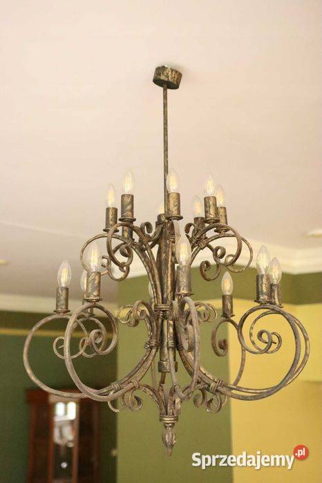 Kuty żyrandol 14ramienny masywny solidny ręczne Góra