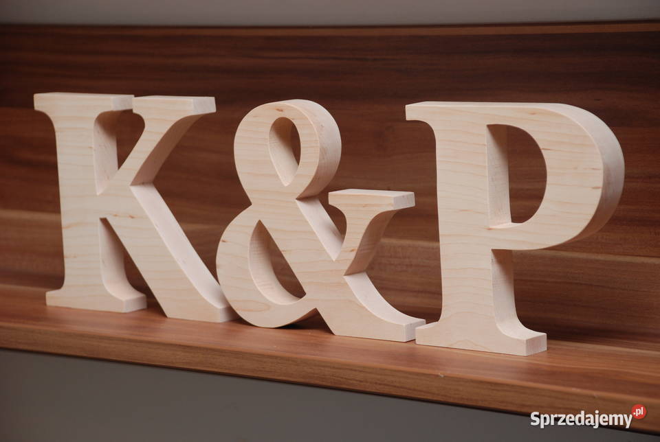 litery drewniane Inicjały ślubne wesele ślub opolskie Opole sprzedam