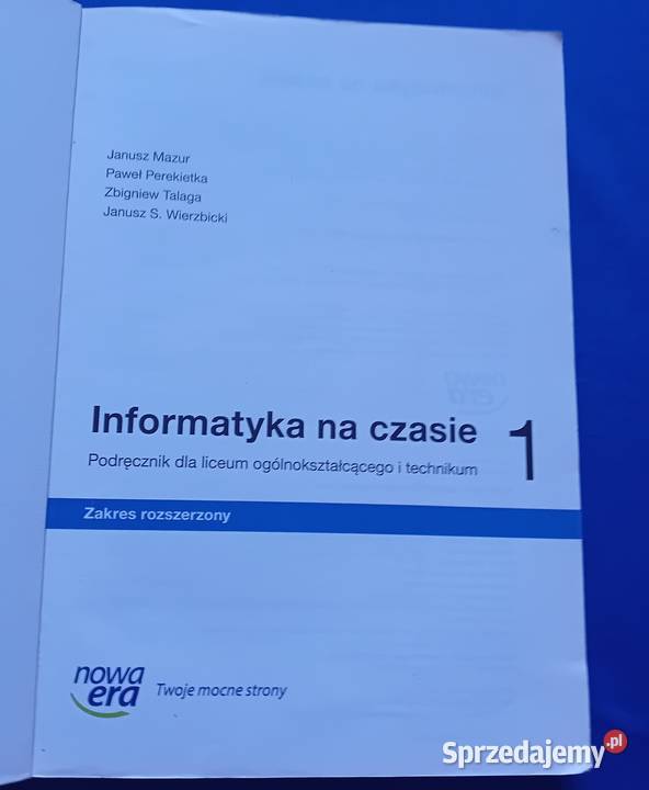 Informatyka na czasie 1 Zakres rozszerzony Nowa tradycyjny podręcznik sprzedam