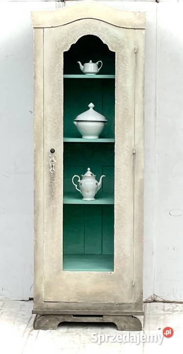 Witrynkabiblioteczka vintage prowansalska ze Kredensy i witryny Przeworsk