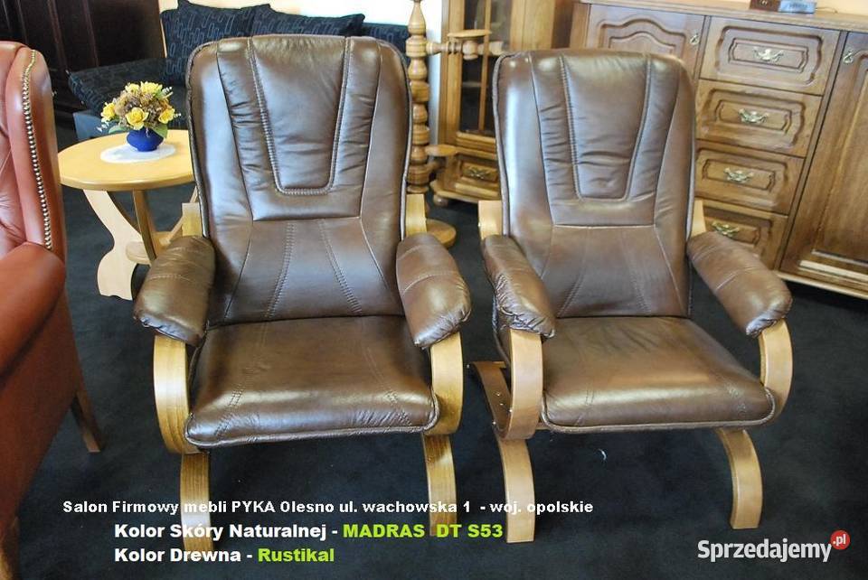 HIT Nowy Fotel FINKA SKÓRA NATURALNA Kolor Do