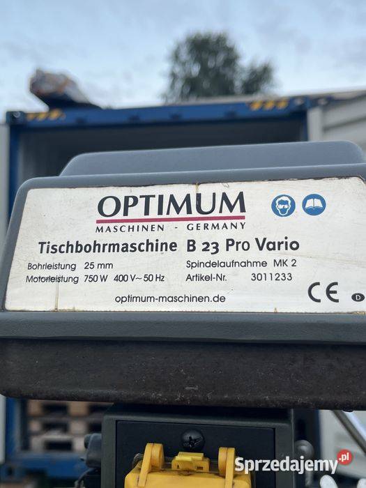 Wiertarka stołowa OPTIMUM B23 Pro Vario 750W MK2 Narzędzia Tuliszków